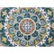Homeroots 6 ft. Round Teal Floral Mandala Area Rug 396211 - alternate 5